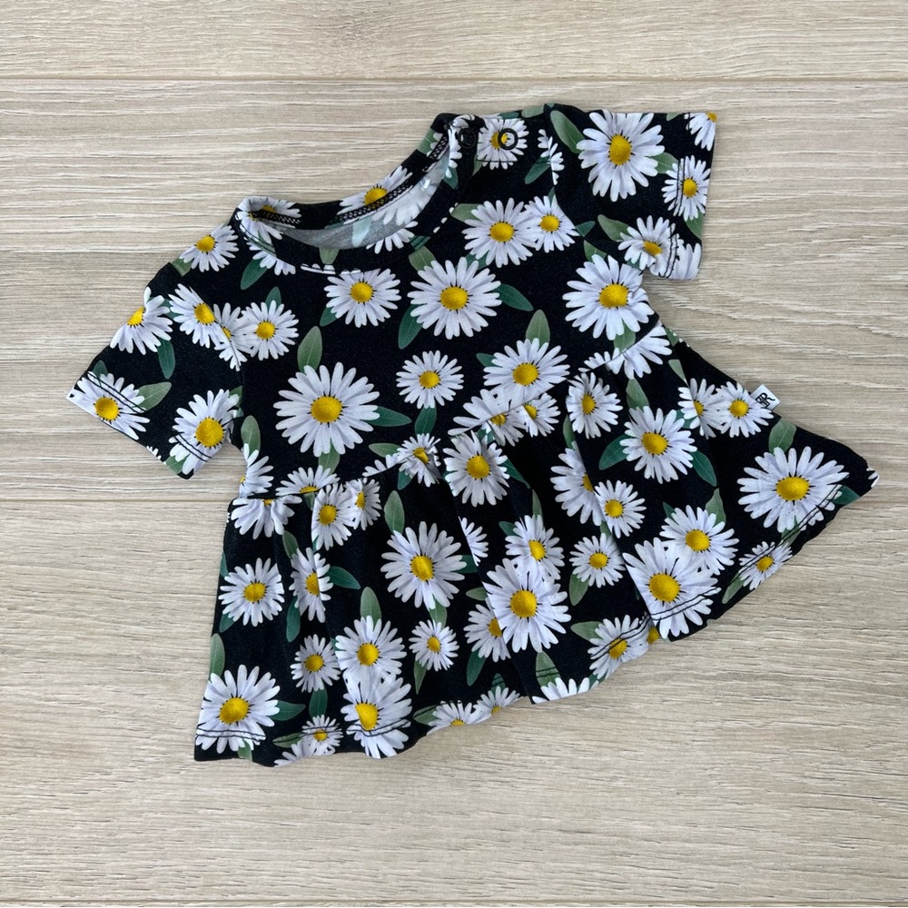Bums & Roses Bamboo Sunflower Peplum Top